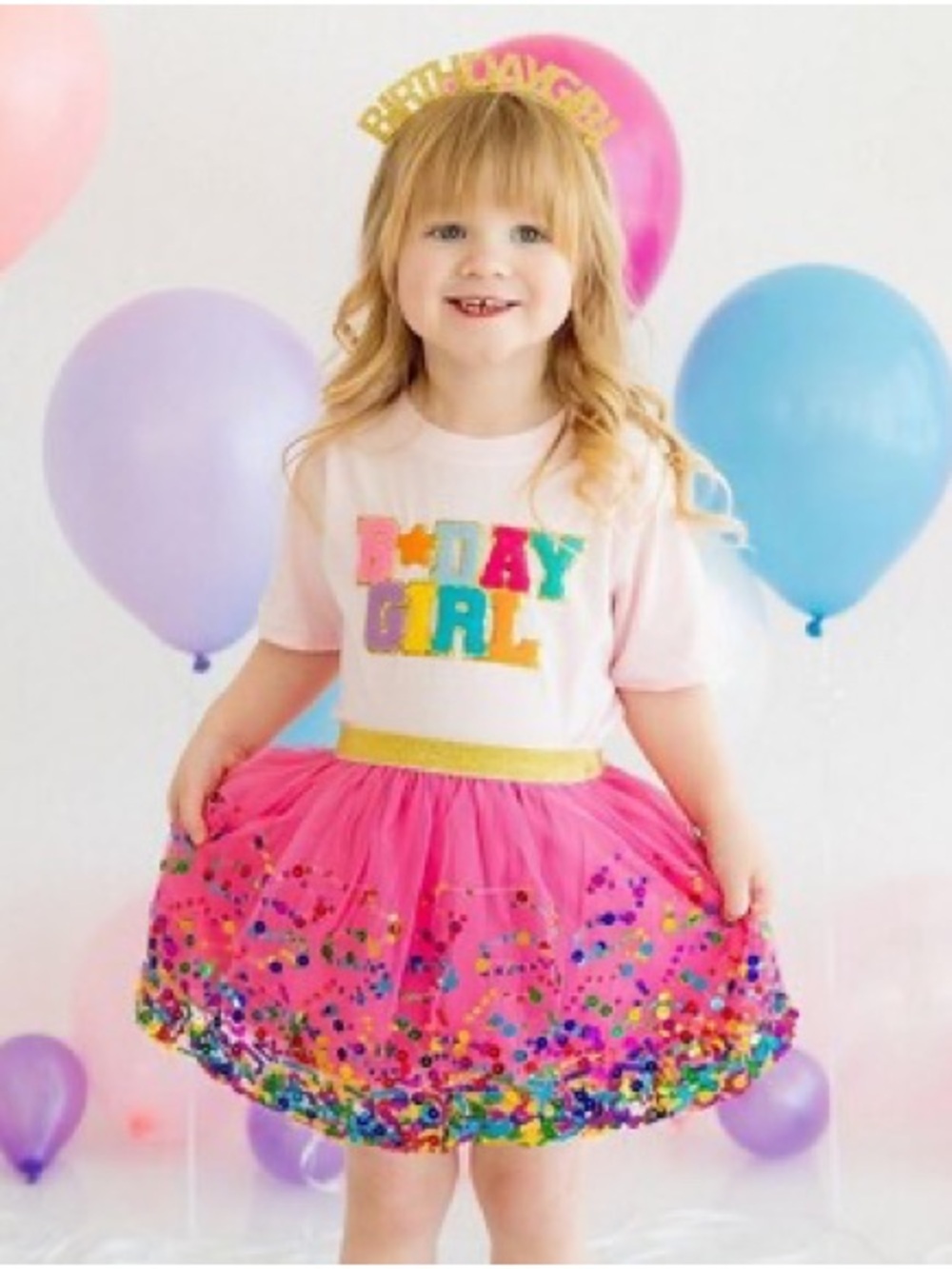 Sweet Wink Birthday Girl Patch Tee – Pink – 4T - Picture 2 of 5